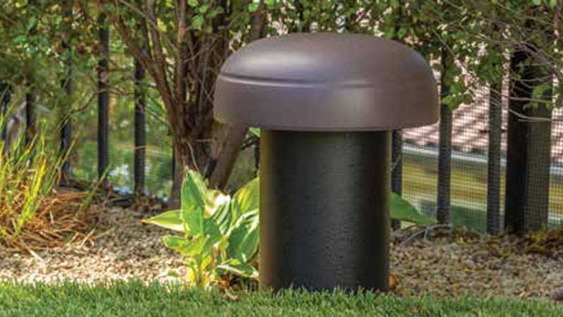 A landscape speaker in the form of a mushroom