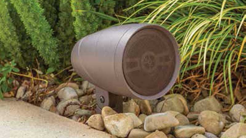 A landscape audio system not standing out from the landscape